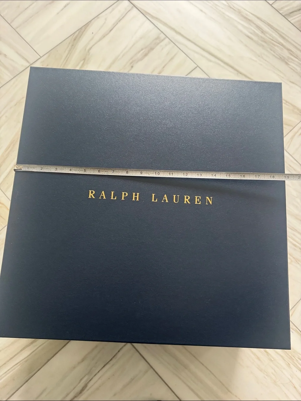 Ralph Lauren Dark Blue Presentation Box with Gold Lettering 19x19x8